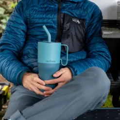 Rise Tumbler 77 cl med sugerørslokk Brittany Blue