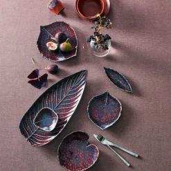 Riviera miniskål løv 11x10x3 cm granat/svart