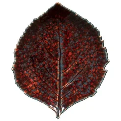 Riviera tallerken hortensia 22x19 cm granat/svart spet