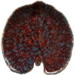 Riviera tallerken vannlilje 18x17 cm granat/svart spet