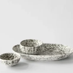 Rivoli serveringsfat liten 37x21,5 cm green splatter