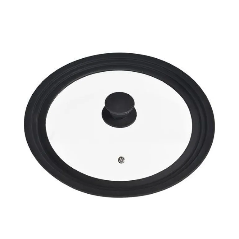 Rix grytelokk 16/18/20 cm svart klart glass