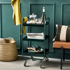 Roll serveringsvogn 85 cm mørk grønn