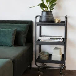 Roll trillebord 42x38x85 cm svart