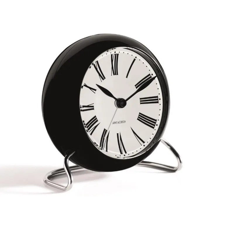 Roman vekkeklokke svart