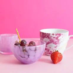 Rosa sløyfe skål 10 cm