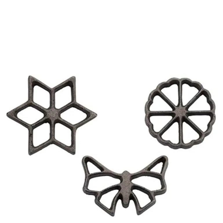 Rosettbakkelsjern med 3 former