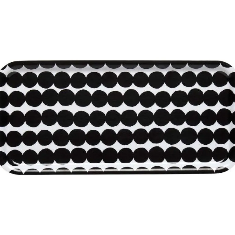 Räsymatto brett 15x32 cm hvit/svart