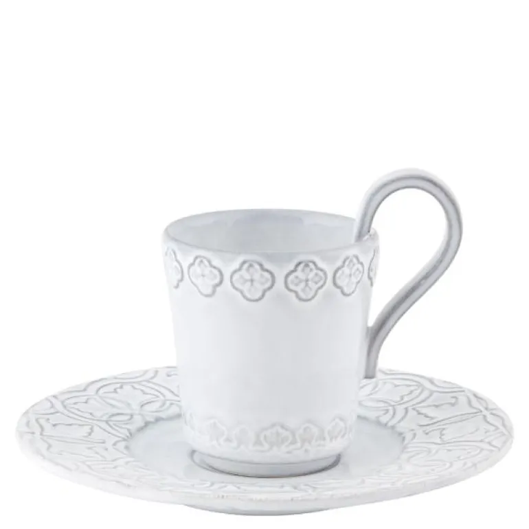 Rua Nova kaffekopp med fat 15 cl antikkhvit