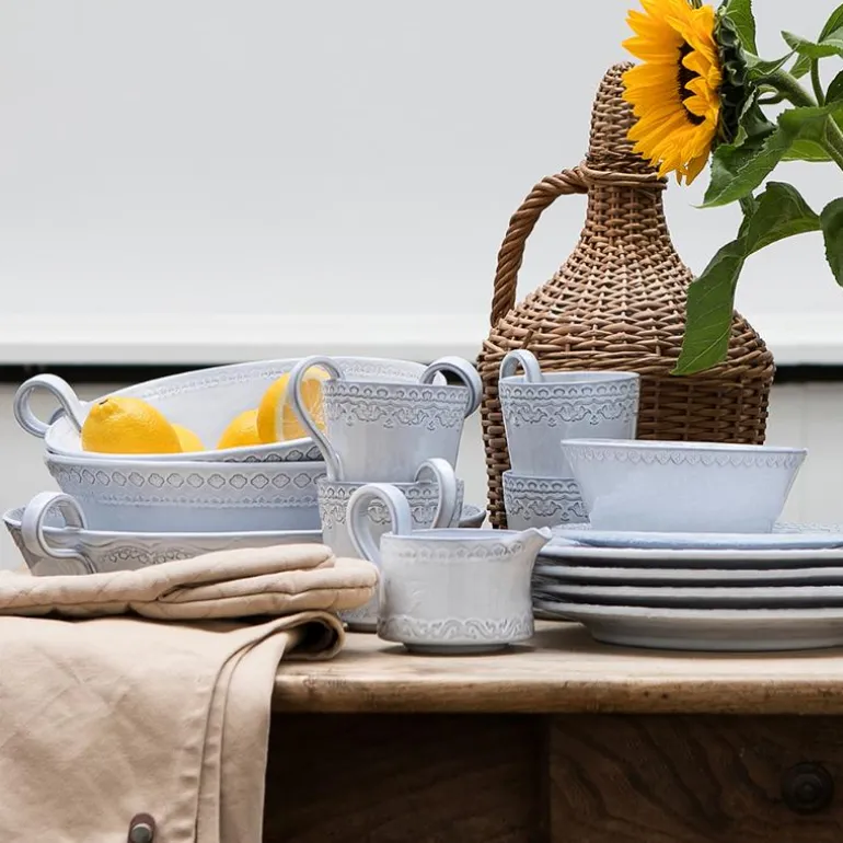 Rua Nova kaffekopp med fat 15 cl antikkhvit