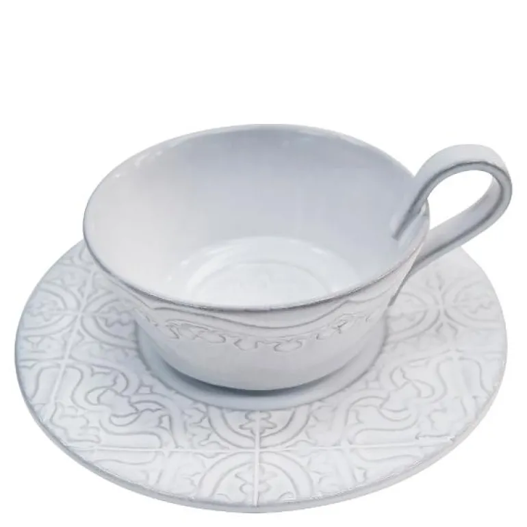 Rua Nova tekopp med fat 20 cl antikkhvit