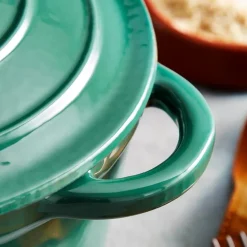 Rund støpejernsgryte 24 cm 4L grønn