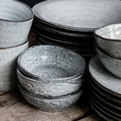 Rustic dyp tallerken 25 cm grå/blå