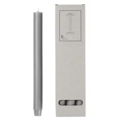 Rustic kronelys med flat topp 2,6x29 cm rainy day grey