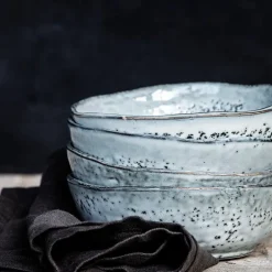 Rustic skål 21,5 cm grå/blå