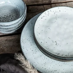 Rustic tallerken 20 cm grå/blå