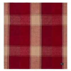 Rutete servietter lin/bomull 50x50 cm rød/beige