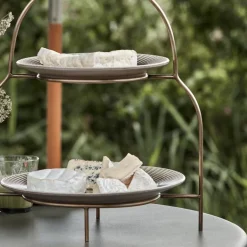 Sana tallerkenstativ antikk messingfarge