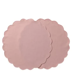 Scallopped dekkebrikke 2 stk 36 cm pudderrosa