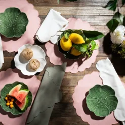 Scallopped tekstilserviett 2 stk 40x40 cm natur