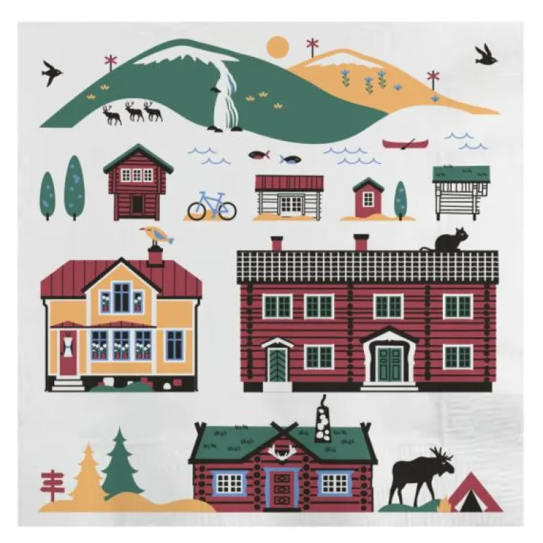 Scandinavian Mountains serviett 33x33 cm 25 stk summer