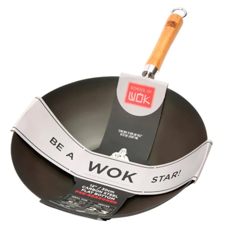 School of Wok wokpanne 30 cm m/ bambuhåndtak svart