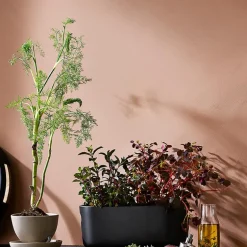 Selvvannende urtepotte 31x13 cm svart