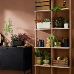 Selvvannende urtepotte 31x13 cm svart