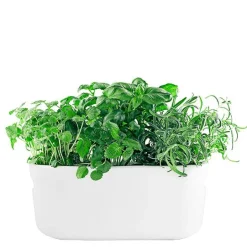 Selvvannende urtepotte 31x13 cm hvit