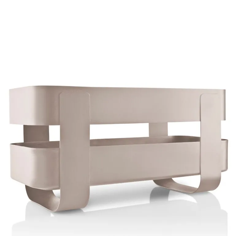 Selvvannende urtepotte 31x15x13 cm stål/hvit