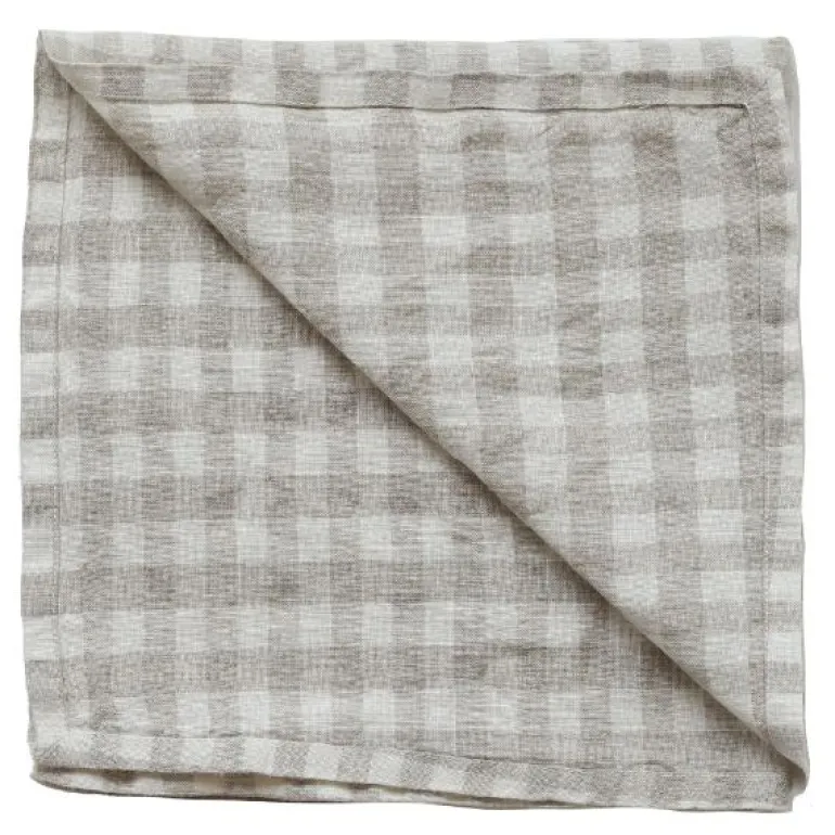 Serviett 45x45 cm gingham natural