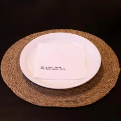 Servietter lunsj 16,5x16,5 cm "let`s eat" hvit