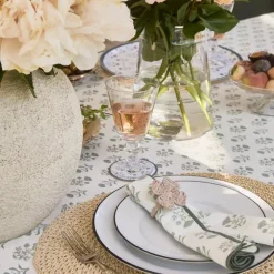 Serviettring firkløver 6x6 cm raffia