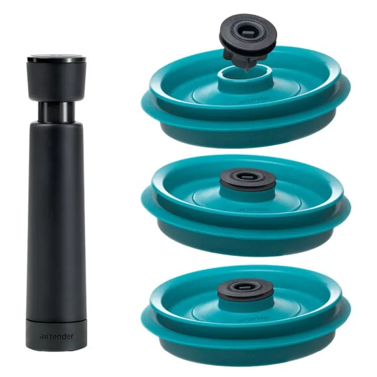 Sett: 3 lokk 1 pumpe 3 stoppers grønn