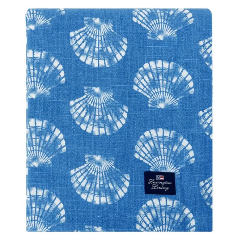 Shell bomullsduk 150x350 cm blå/hvit