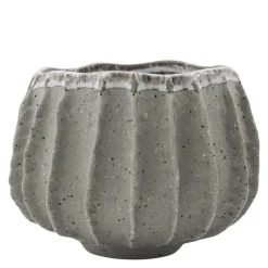 Shell potte 14 cm beige/grå