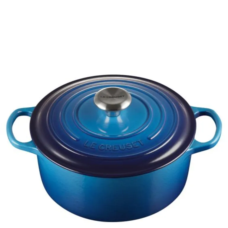 Signature støpejernsgryte rund 24 cm 4,2L azure