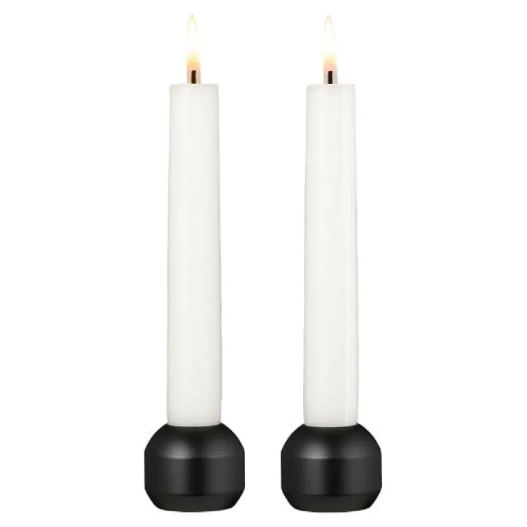 Silhouette lysestake 3,4 cm 2 stk svart