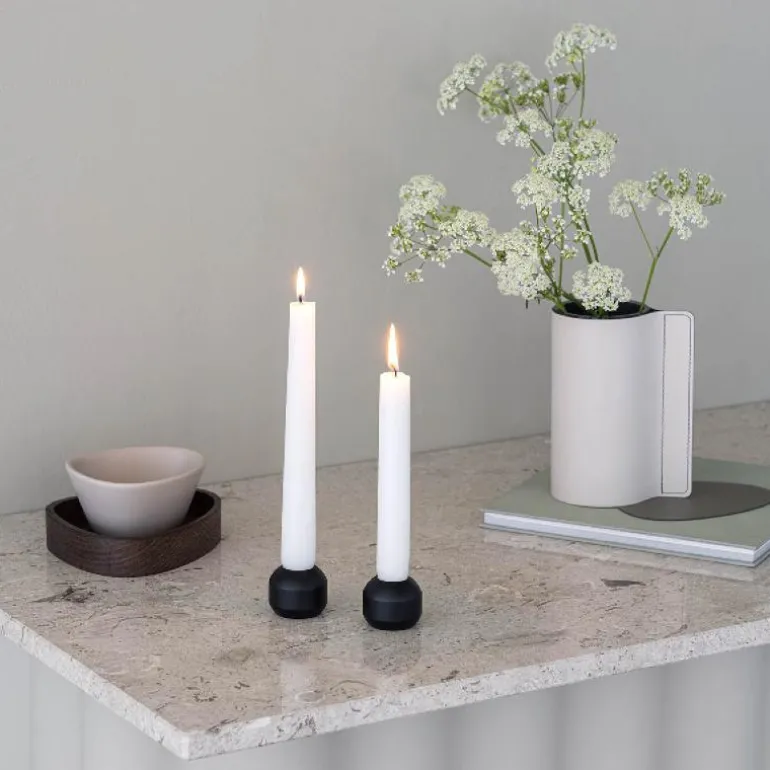 Silhouette lysestake 3,4 cm 2 stk svart