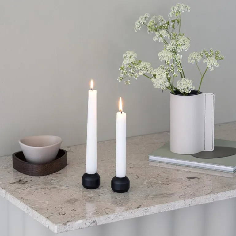 Silhouette lysestake 3,4 cm 2 stk svart