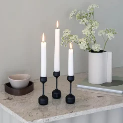 Silhouette lysestake 12 cm svart