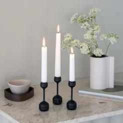 Silhouette lysestake 12 cm svart