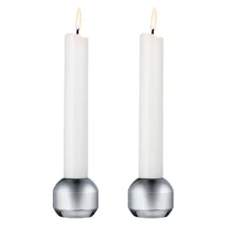 Silhouette lysestake 3,4 cm 2 stk krom