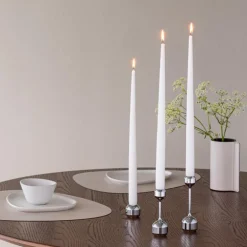 Silhouette lysestake 3,4 cm 2 stk krom