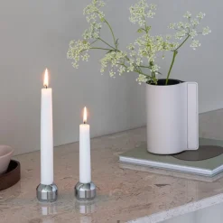 Silhouette lysestake 3,4 cm 2 stk krom