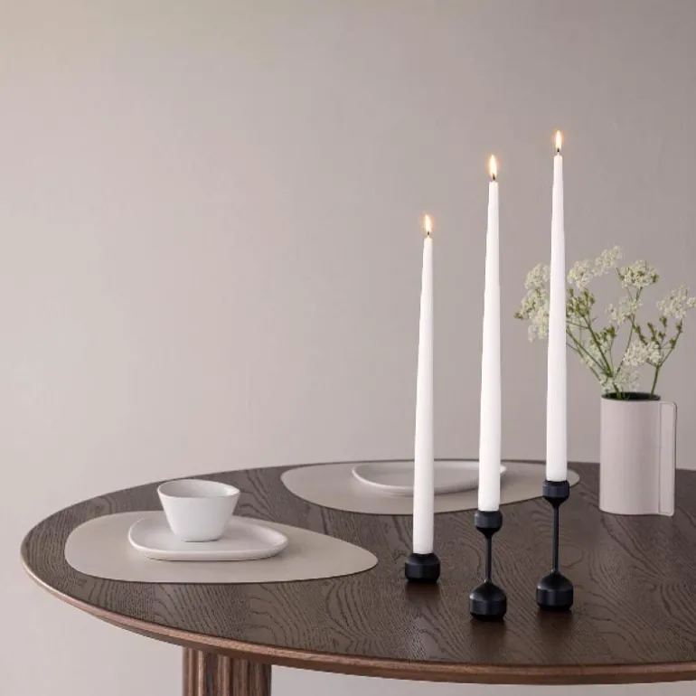 Silhouette lysestake sett 12 + 14,5 cm svart