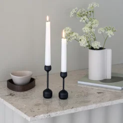 Silhouette lysestake sett 12 + 14,5 cm svart