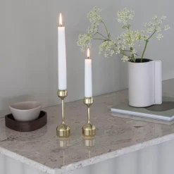 Silhouette lysestake sett 12 + 14,5 cm gullbelagt