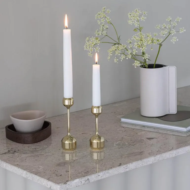 Silhouette lysestake sett 12 + 14,5 cm gullbelagt