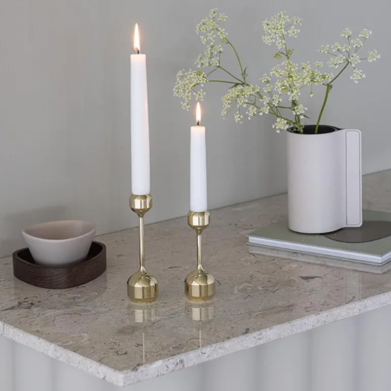 Silhouette lysestake sett 12 + 14,5 cm gullbelagt